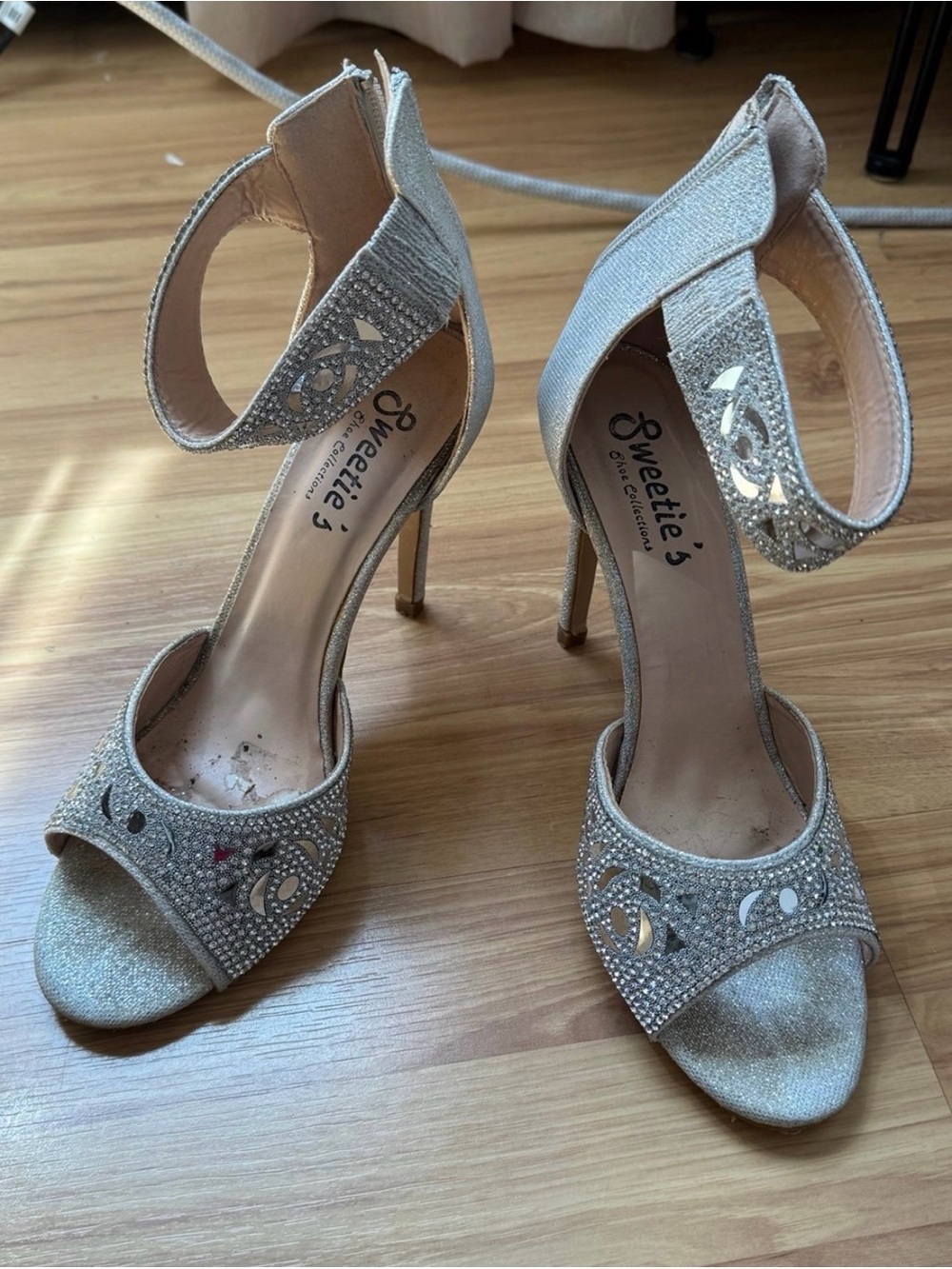 Silver Glitter Formal Heels